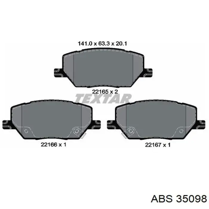 Klocki hamulcowe przednie tarczowe ABS 35098 cena, od 36,98 USD