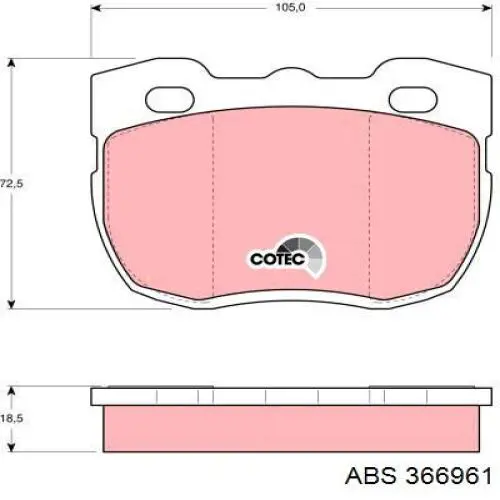 Klocki hamulcowe przednie tarczowe ABS 366961 cena, od 33,94 USD