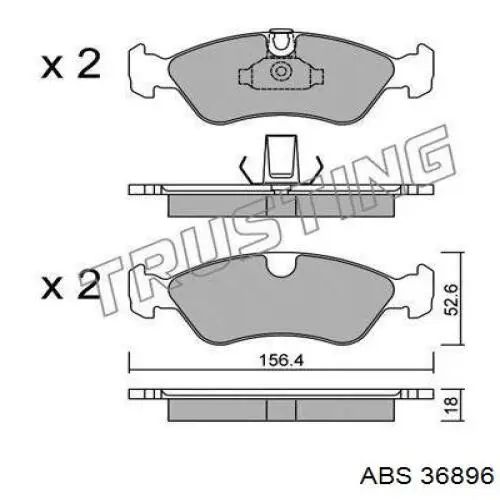Klocki hamulcowe przednie tarczowe ABS 36896 cena, od 23,74 USD