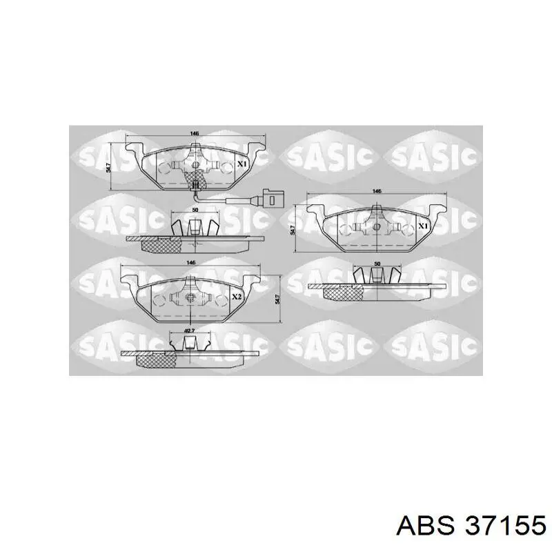 Do koszyka 37155 ABS Klocki hamulcowe przednie tarczowe