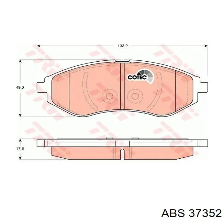 Do koszyka 37352 ABS Klocki hamulcowe przednie tarczowe