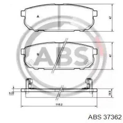 Okładziny (klocki) do hamulców tarczowych tylne ABS 37362 cena, od 25,35 USD