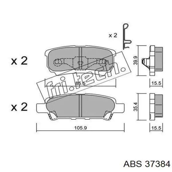Okładziny (klocki) do hamulców tarczowych tylne ABS 37384 cena, od 18,57 USD