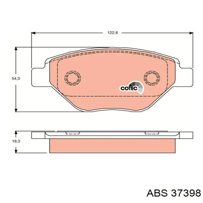 Klocki hamulcowe przednie tarczowe ABS 37398 cena, od 22,91 USD