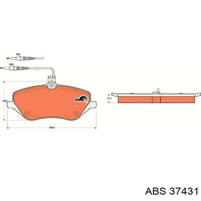 Do koszyka 37431 ABS Klocki hamulcowe przednie tarczowe