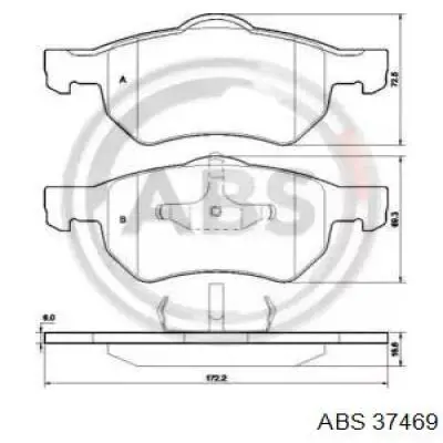 Klocki hamulcowe przednie tarczowe ABS 37469 cena, od 40,25 USD