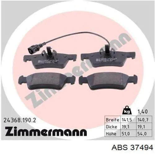 Okładziny (klocki) do hamulców tarczowych tylne ABS 37494 cena, od 26,36 USD