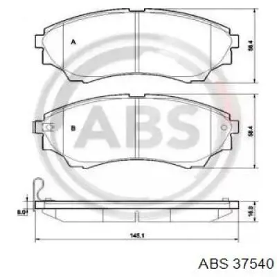 Klocki hamulcowe przednie tarczowe ABS 37540 cena, od 32,29 USD
