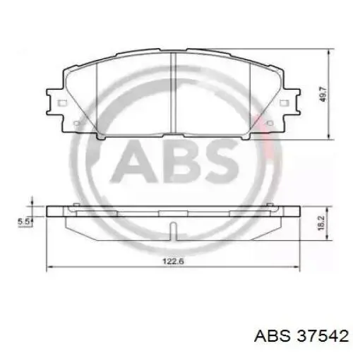 Klocki hamulcowe przednie tarczowe ABS 37542 cena, od 26,13 USD