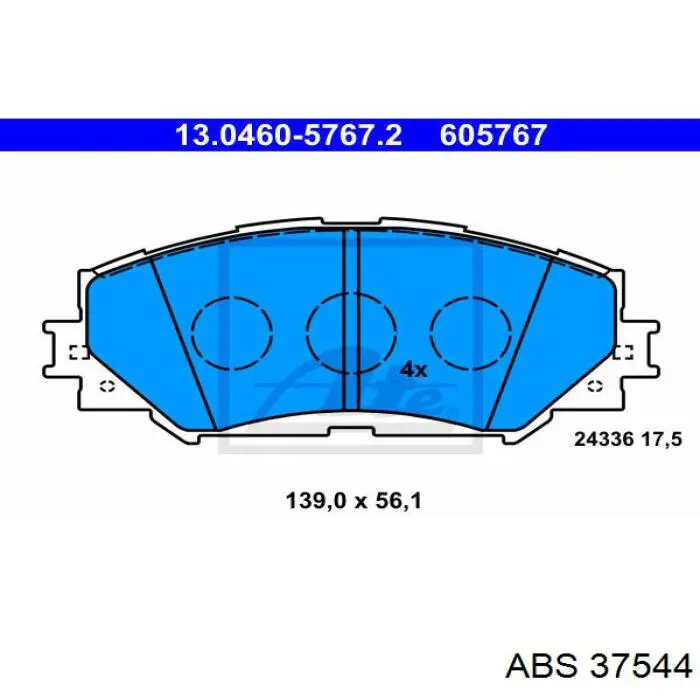 Klocki hamulcowe przednie tarczowe ABS 37544 cena, od 24,57 USD