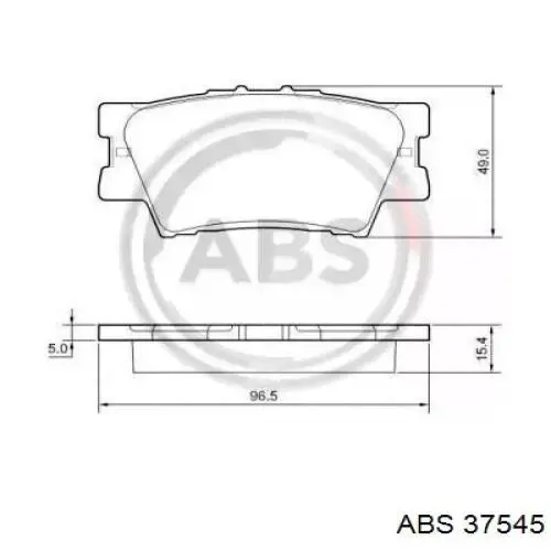 Do koszyka 37545 ABS Okładziny (klocki) do hamulców tarczowych tylne