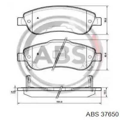 Klocki hamulcowe przednie tarczowe ABS 37650 cena, od 27,73 USD
