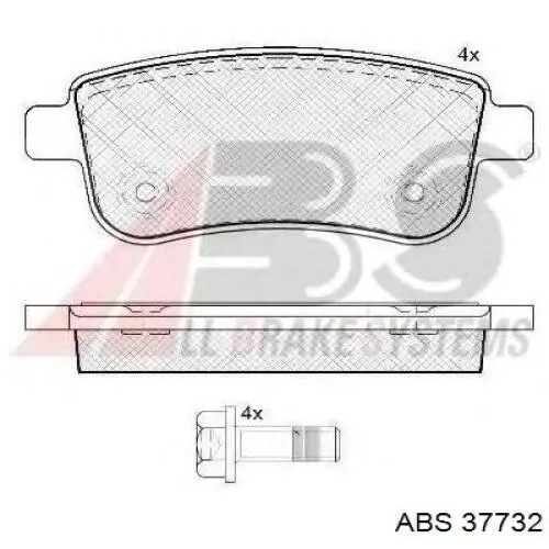 Do koszyka 37732 ABS Okładziny (klocki) do hamulców tarczowych tylne