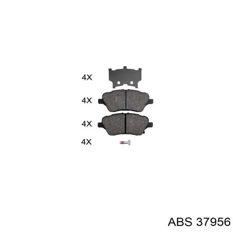 Klocki hamulcowe przednie tarczowe ABS 37956 cena, od 26,54 USD