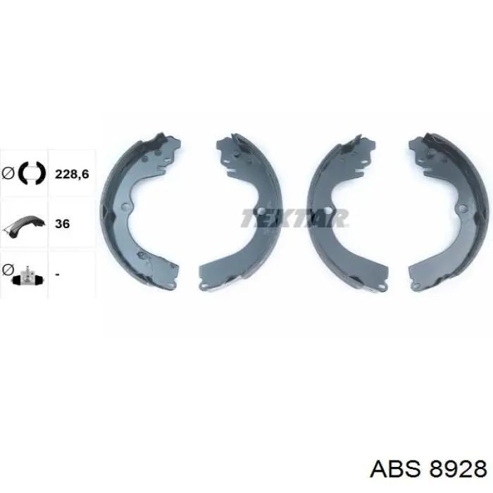 Klocki hamulcowe tylne bębnowe ABS 8928 cena, od 31,57 USD