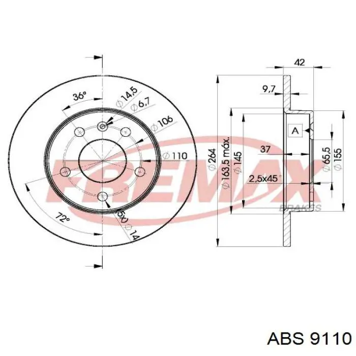 Klocki hamulca ręcznego ABS 9110 cena, od 23,71 USD