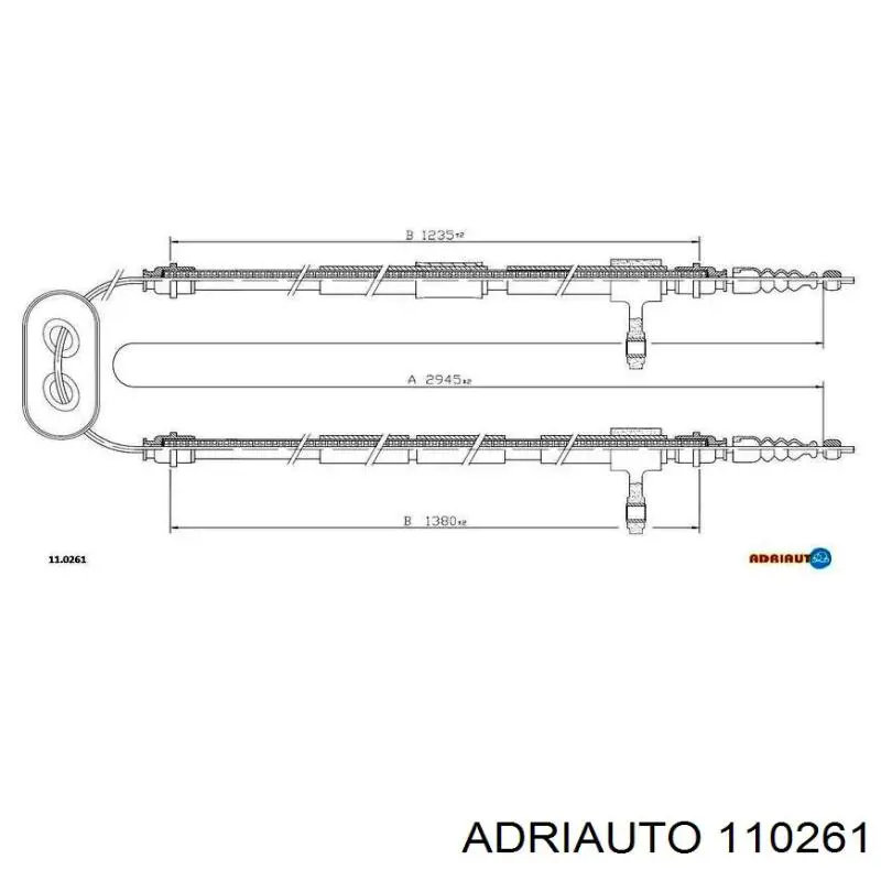 60801449 Fiat/Alfa/Lancia linka hamulca ręcznego tylna prawa/lewa