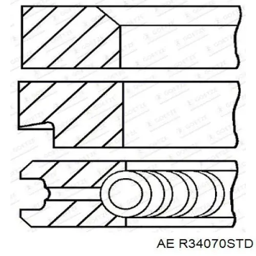 R34070 STD AE zestaw pierścieni tłokowych do silnika, std