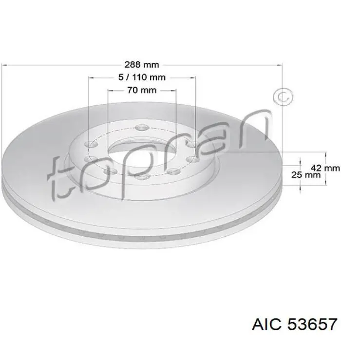 53657 AIC tarcza hamulcowa przednia