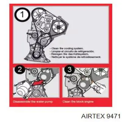Do koszyka 9471 Airtex Pompa chłodząca wodna