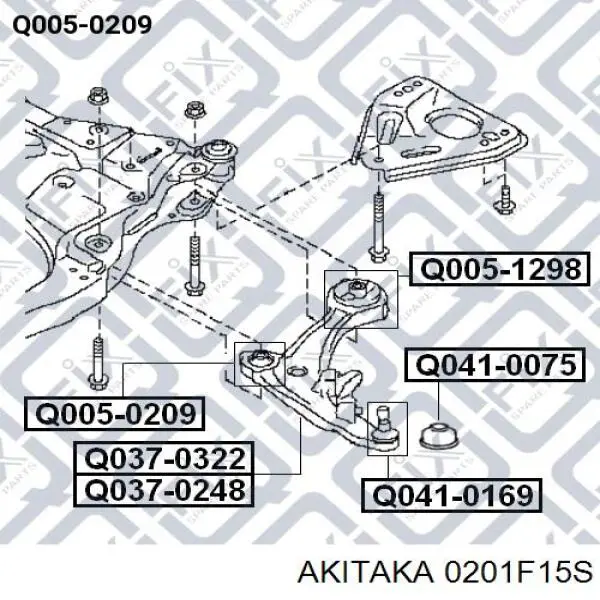 0201F15S Akitaka Silentblock przedniego wahacza dolnego