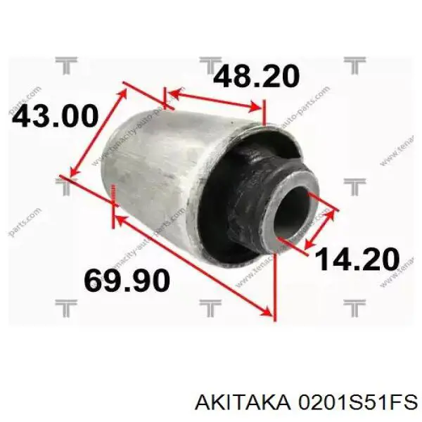 0201S51FS Akitaka silentblock przedniego wahacza dolnego