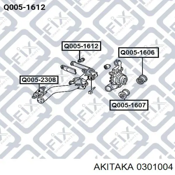 Silentblock wahacza tylnego dolnego Akitaka 0301004 cena, od 8,05 USD