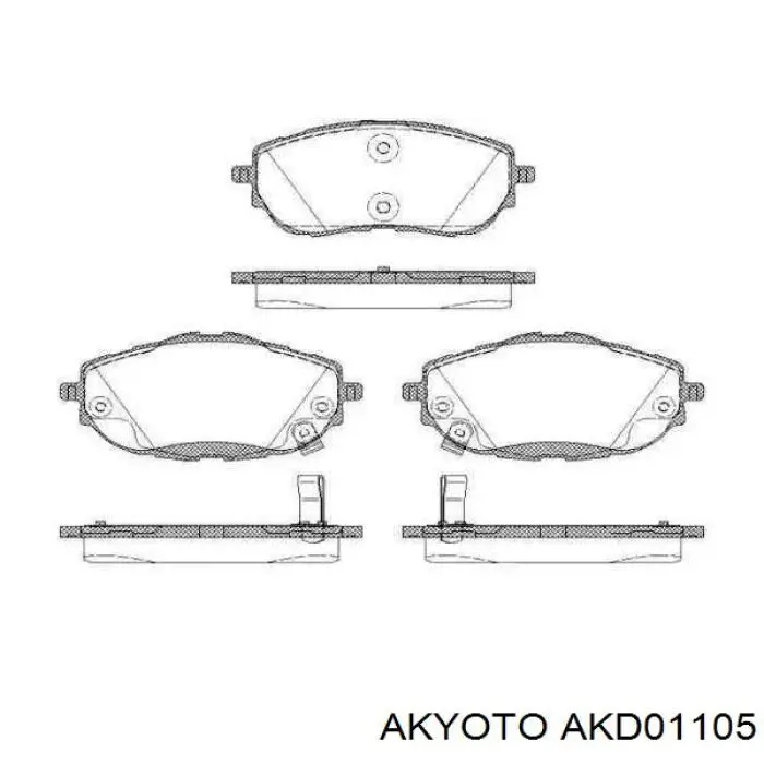 AKD-01105 Akyoto klocki hamulcowe przednie tarczowe