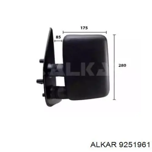 Lusterko wsteczne prawe Alkar 9251961 cena, od 68,62 USD