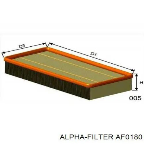 Do koszyka AF0180 Alpha Filter Filtr powietrza