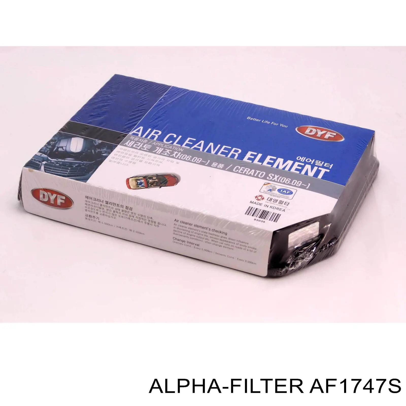 Filtr powietrza AF1747S Alpha Filter