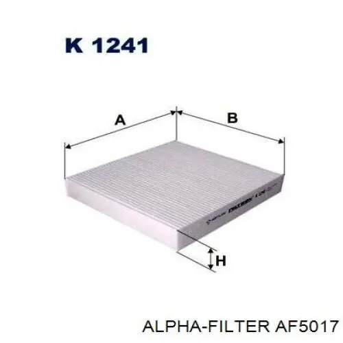 Filtr kabiny AF5017 Alpha Filter