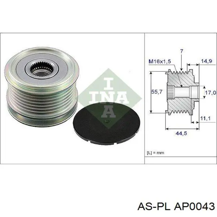 Do koszyka 9118145 General Motors Koło pasowe alternatora