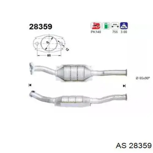 Konwerter-katalizator Citroen Berlingo autobus (MF) (1996 - 2008) cena, od 157,14 USD