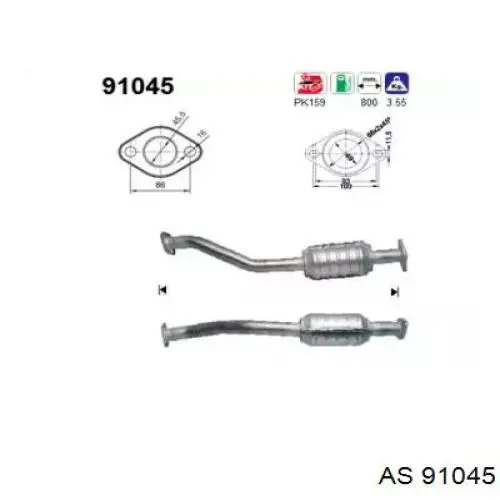 Konwerter-katalizator AS/Auto Storm 91045 cena, od 158,88 USD