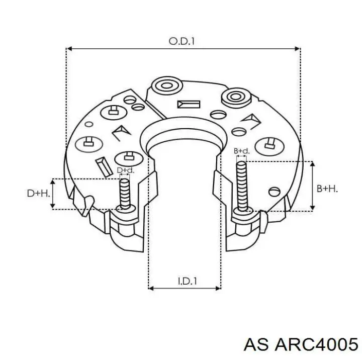 Mostek prostowniczy alternatora = Moster diodowy alternatora AS/Auto Storm ARC4005 cena, od 16,40 USD