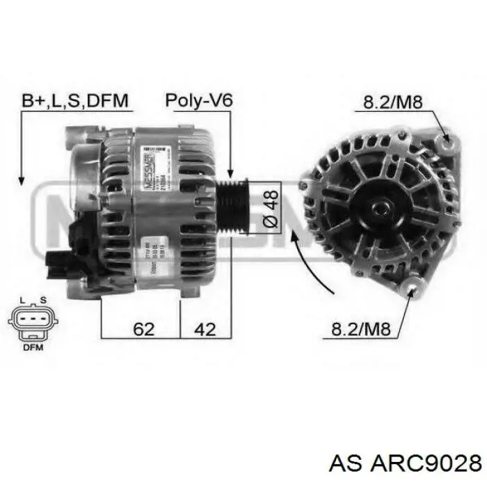 Mostek prostowniczy alternatora = Moster diodowy alternatora AS/Auto Storm ARC9028 cena, od 29,75 USD