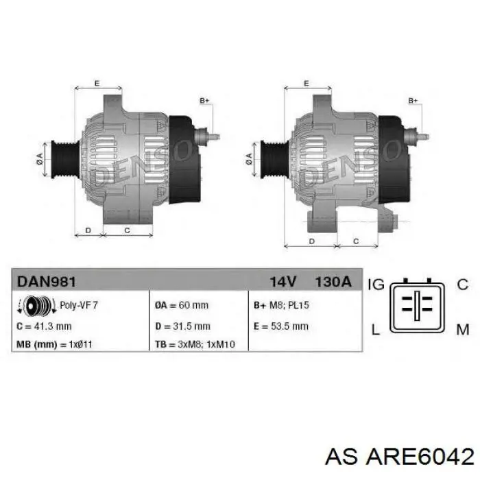 Do koszyka ARE6042 AS/Auto Storm Regulator alternatora (przekaźnik ładowania)