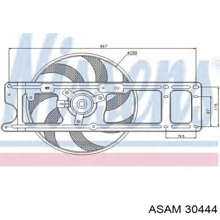 Do koszyka 30444 Asam Wentylator elektryczny układu chłodzenia kompletny (silnik+wirnik)