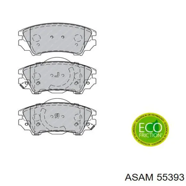 Klocki hamulcowe przednie tarczowe Asam 55393 cena, od 29,28 USD