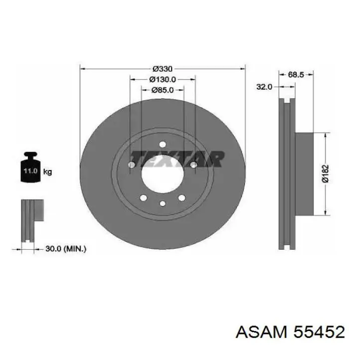Klocki hamulcowe przednie tarczowe Asam 55452 cena, od 25,68 USD