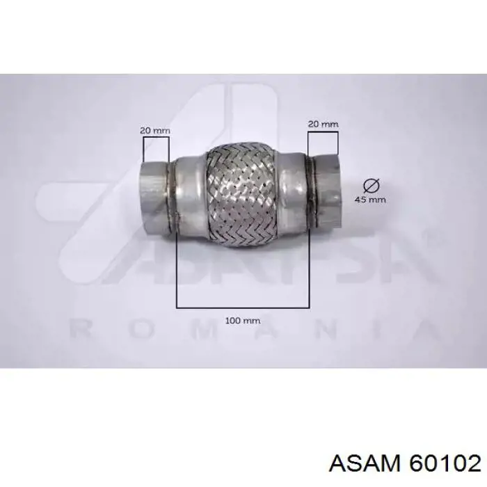 Łącznik elastyczny wydechu Asam 60102 cena, od 25,48 USD