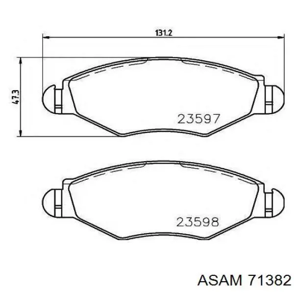 Klocki hamulcowe przednie tarczowe Asam 71382 cena, od 22,42 USD