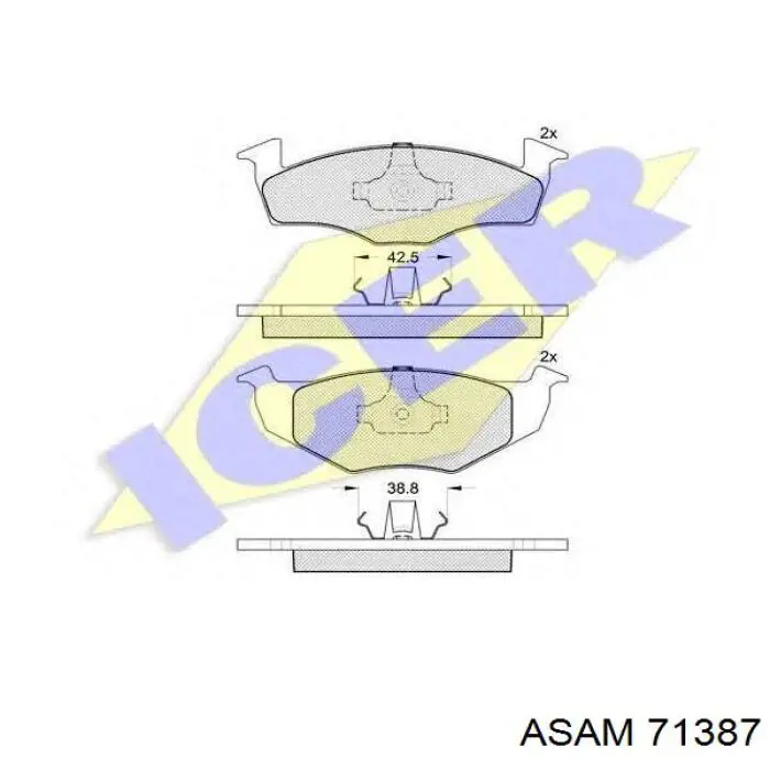 Do koszyka 71387 Asam Klocki hamulcowe przednie tarczowe