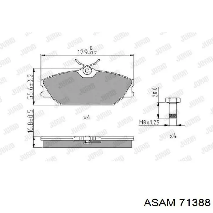 Klocki hamulcowe przednie tarczowe Asam 71388 cena, od 25,98 USD