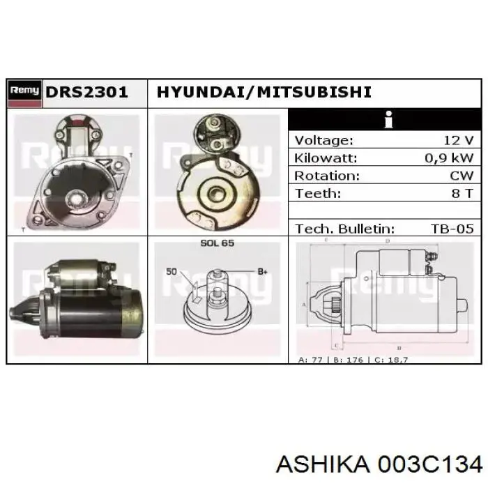 Rozrusznik Mitsubishi MD192228 cena, od 137,69 USD