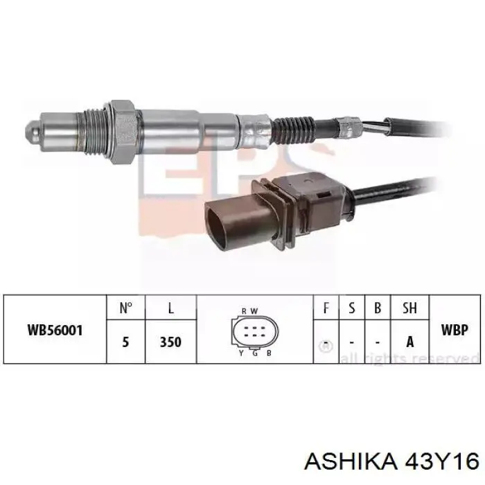 Sonda lambda czujnik tlenu przed katalizatorem Ashika 43Y16 cena, od 50,01 USD