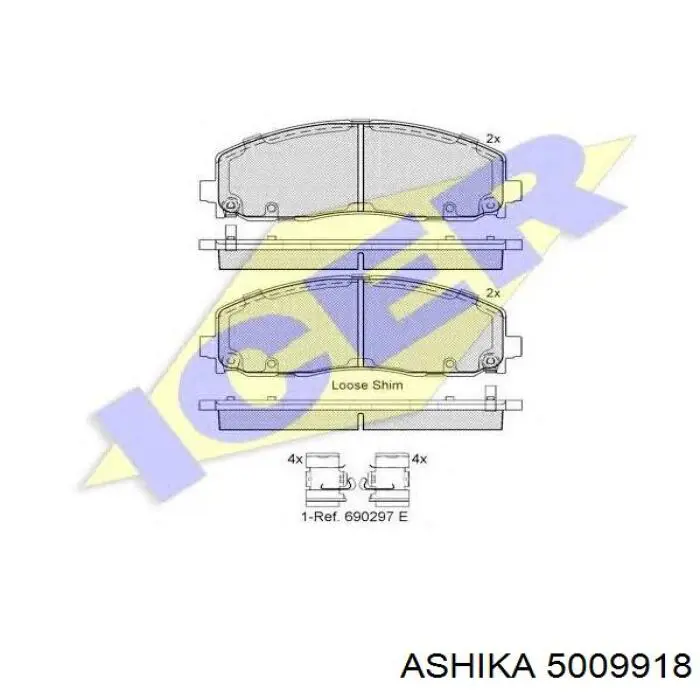 Klocki hamulcowe przednie tarczowe Ashika 5009918 cena, od 43,94 USD