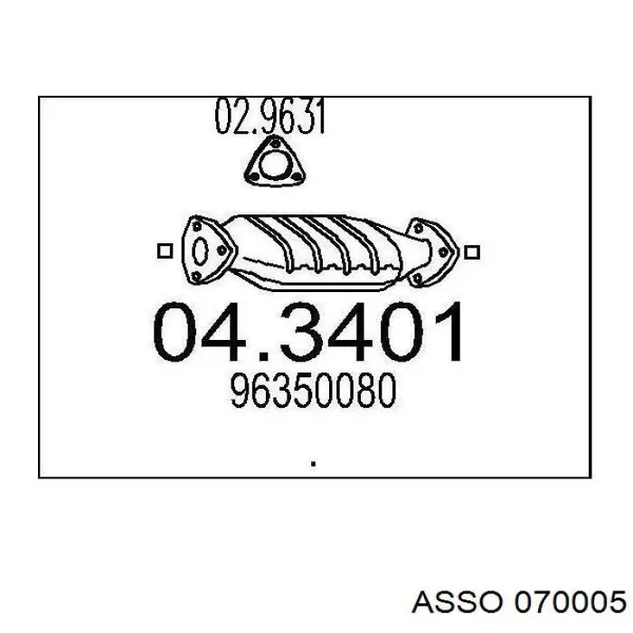 Konwerter-katalizator Asso 070005 cena, od 65,01 USD