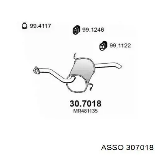 Tłumik, tylna część Mitsubishi Pajero III SUV (V60) (2000 - 2006) cena, od 435,34 USD